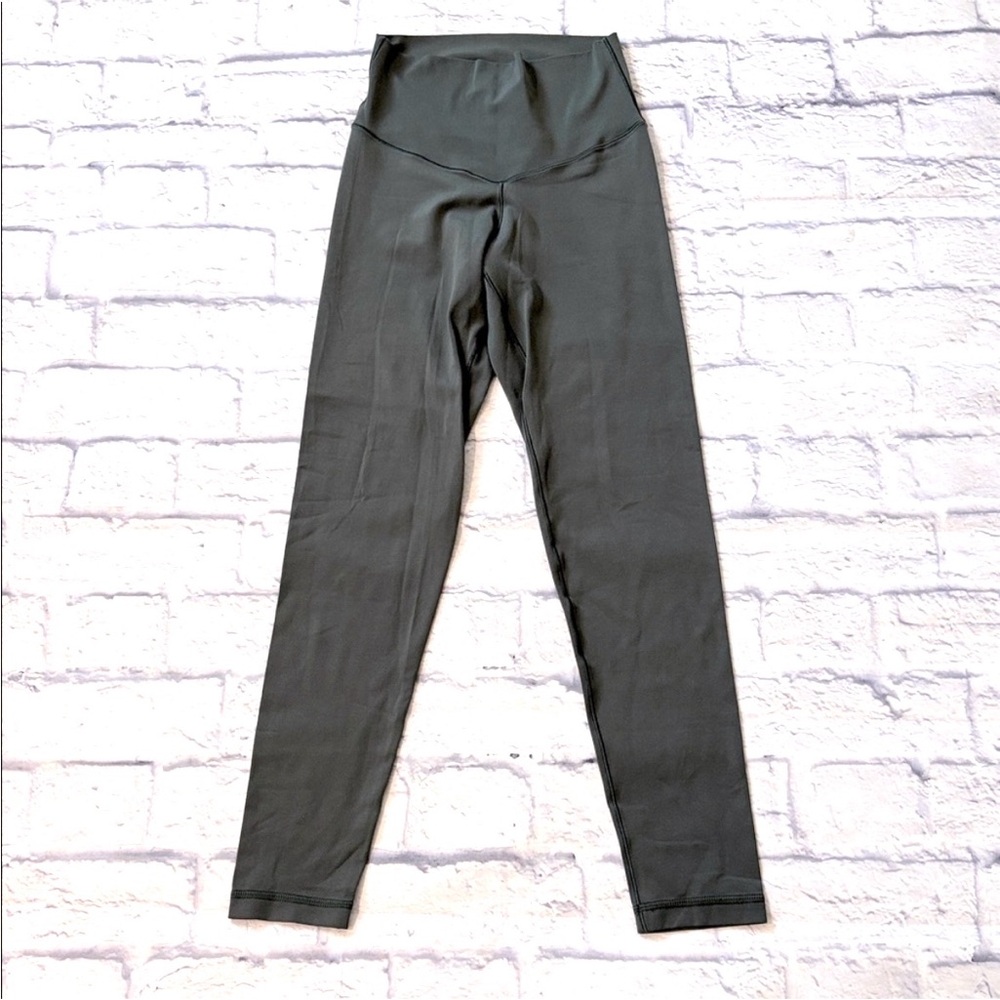 Aerie High Waisted Leggings Olive Green Wide Waistband Stretchy Size Small